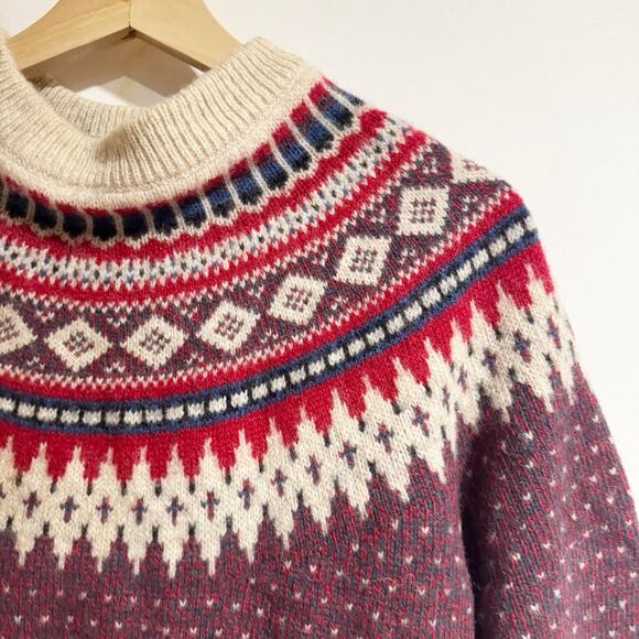 Vintage Woolrch 100% Wool Nordic Sweater Men Medium Ranch Cabin Boho Academia - Picture 2 of 6